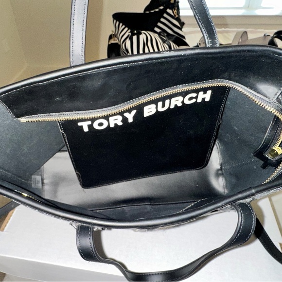 Tory Burch Black and White Tote Bag - Picture 3 of 3